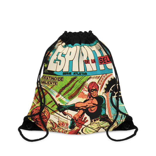 El Espiritu 2 Cover Golden Age Lined Drawstring Bag
