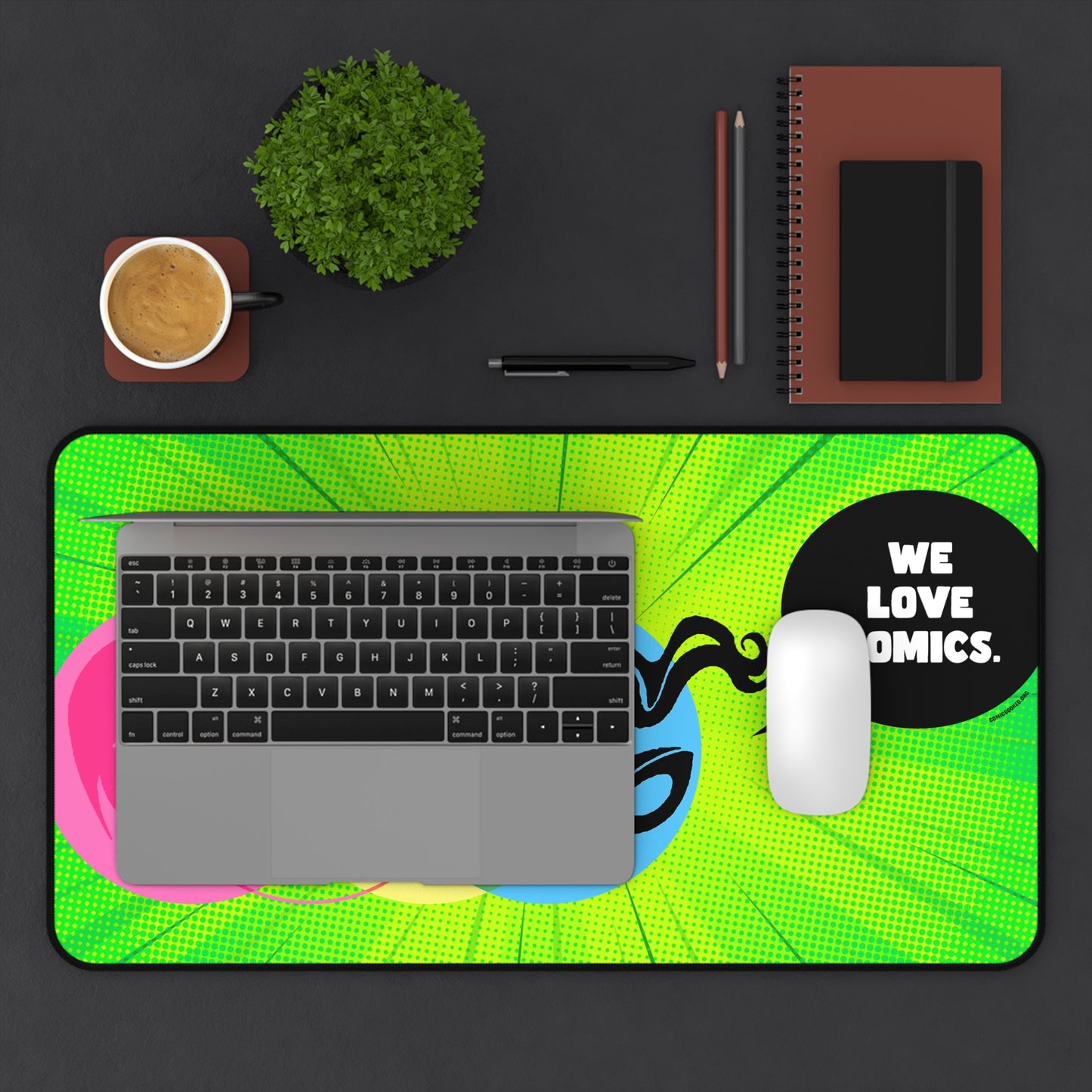 Green Masked Vigilante We Love Comics ComicBooked! Desk Mat