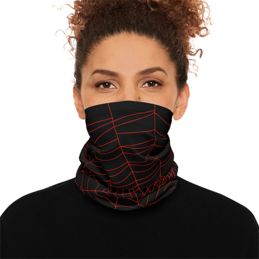 Secret ID Spider Web Red Black Multifunctional Neck Gaiter