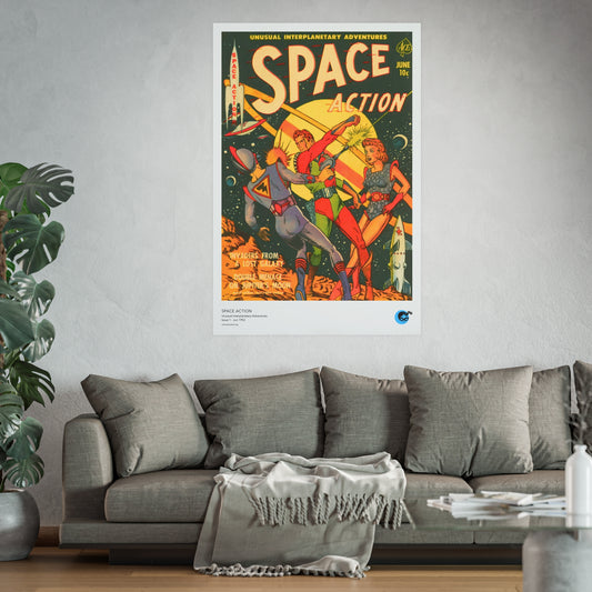 Space Action 1 Cover Golden Age Poster