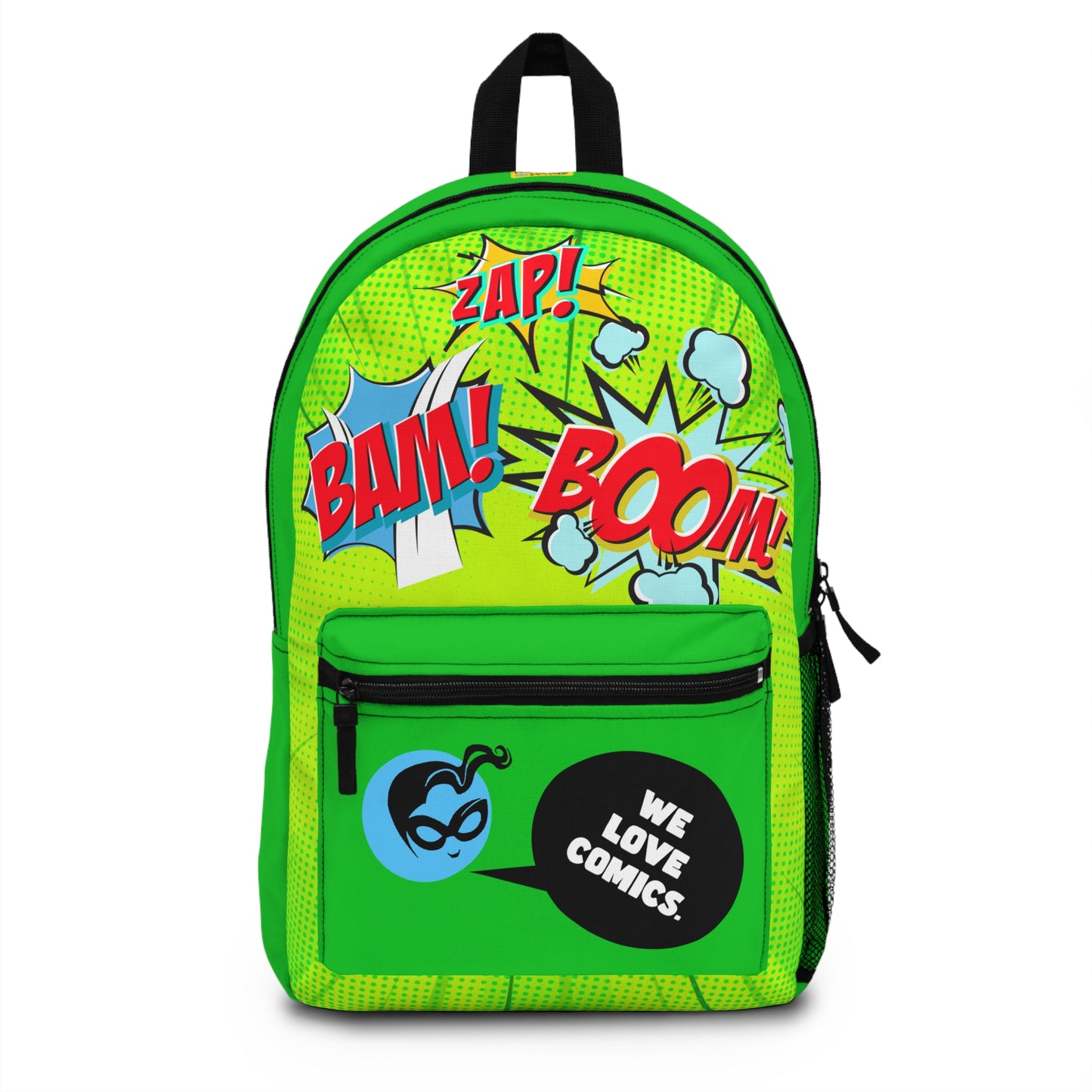 Green Masked Vigilante We Love Comics ComicBooked! Backpack