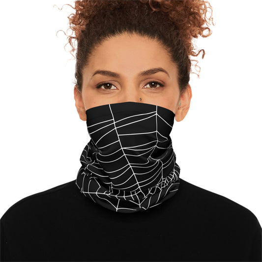 Secret ID Spider Web White Black Multifunctional Neck Gaiter