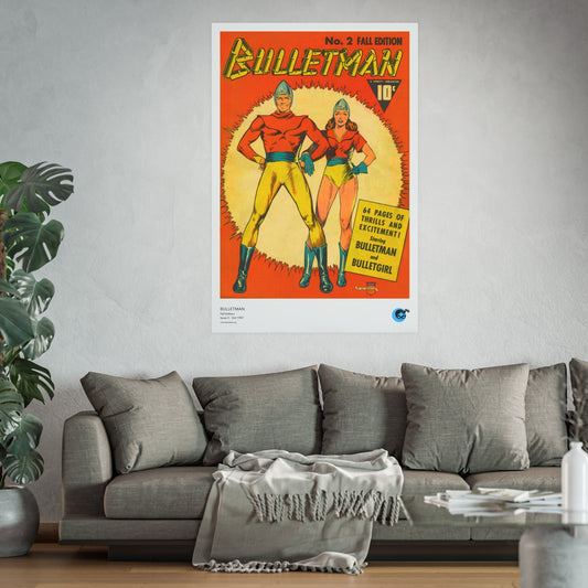 Bulletman 2 Cover Golden Age Poster