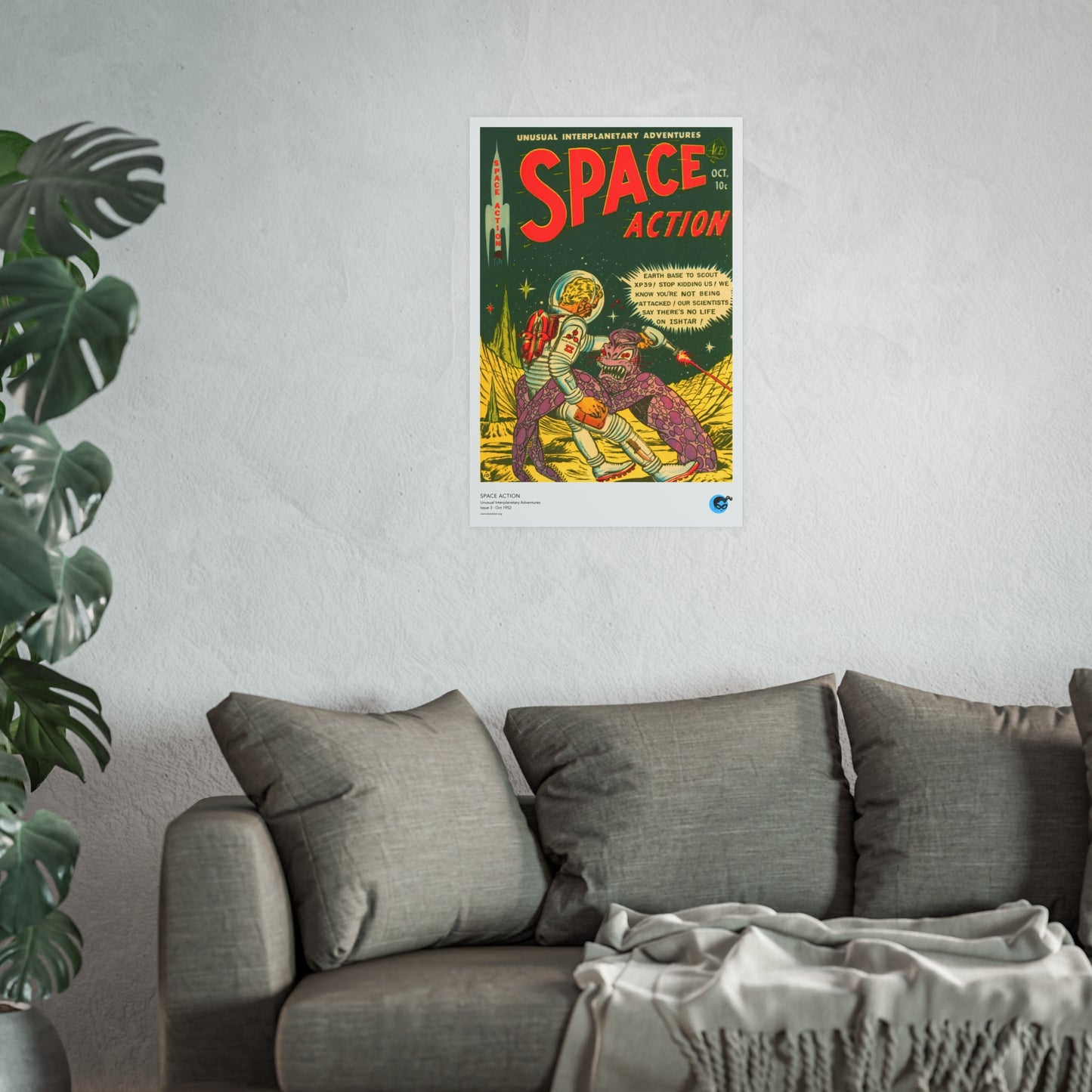 Space Action 3 Cover Golden Age Poster