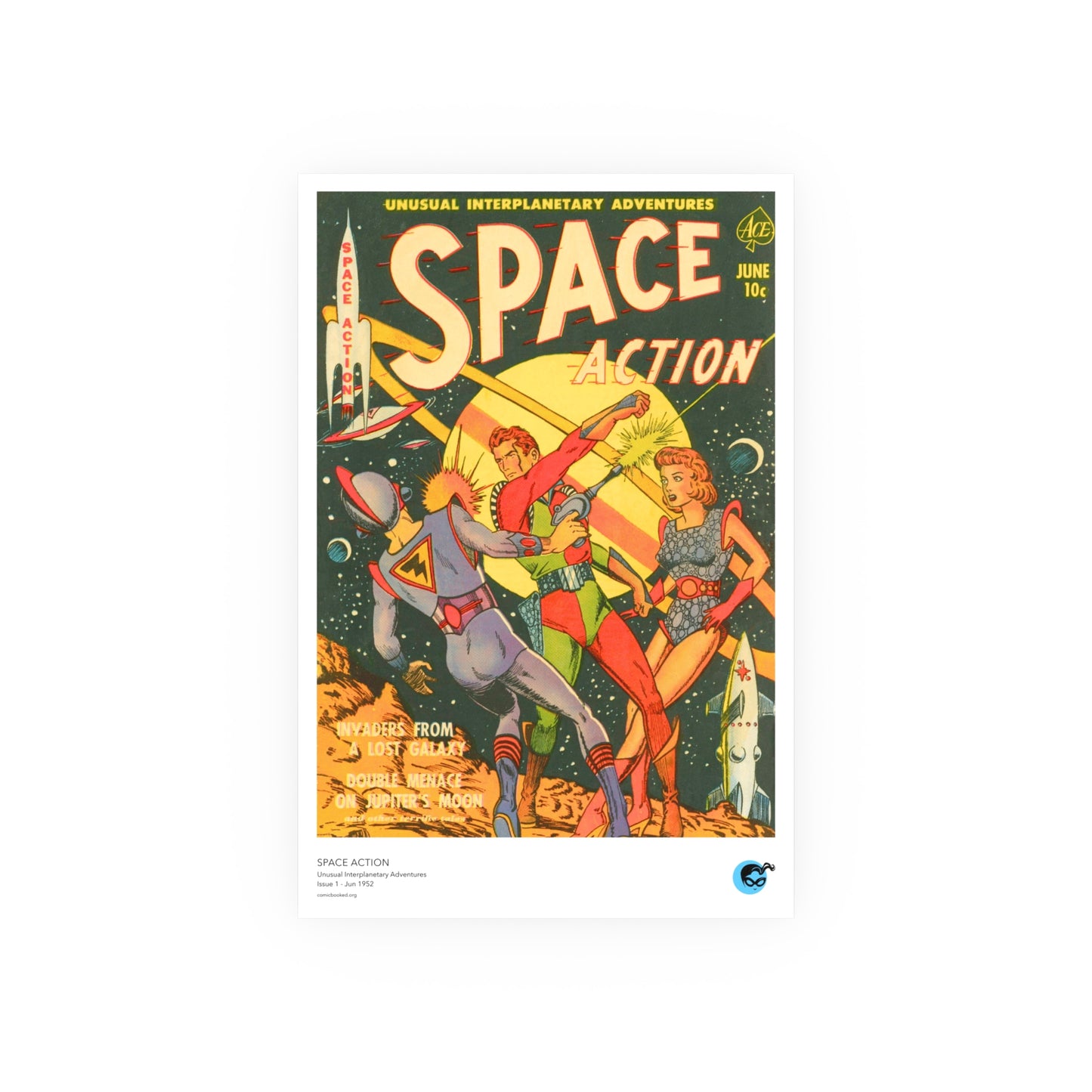 Space Action 1 Cover Golden Age Poster