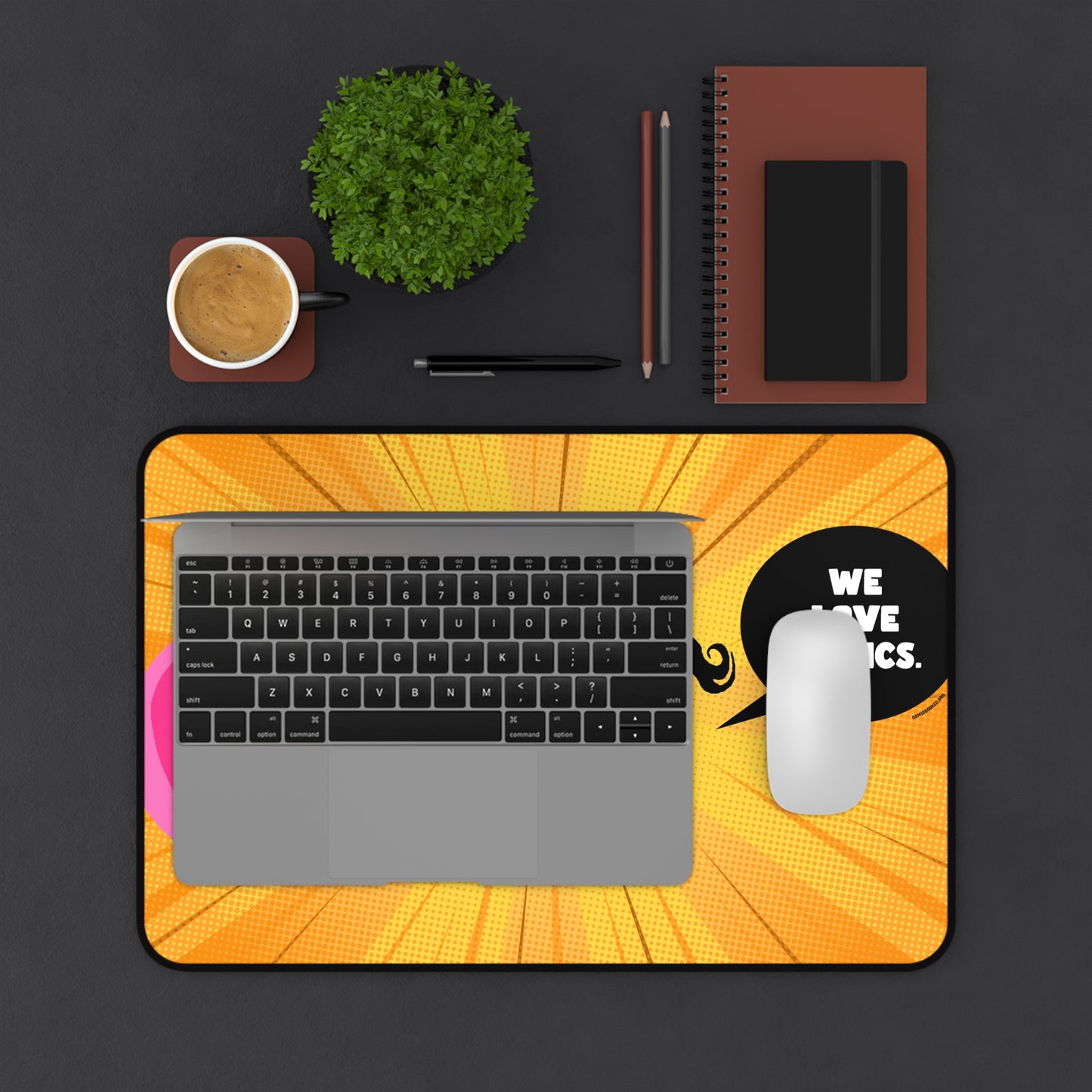 Orange Masked Vigilante We Love Comics ComicBooked! Desk Mat