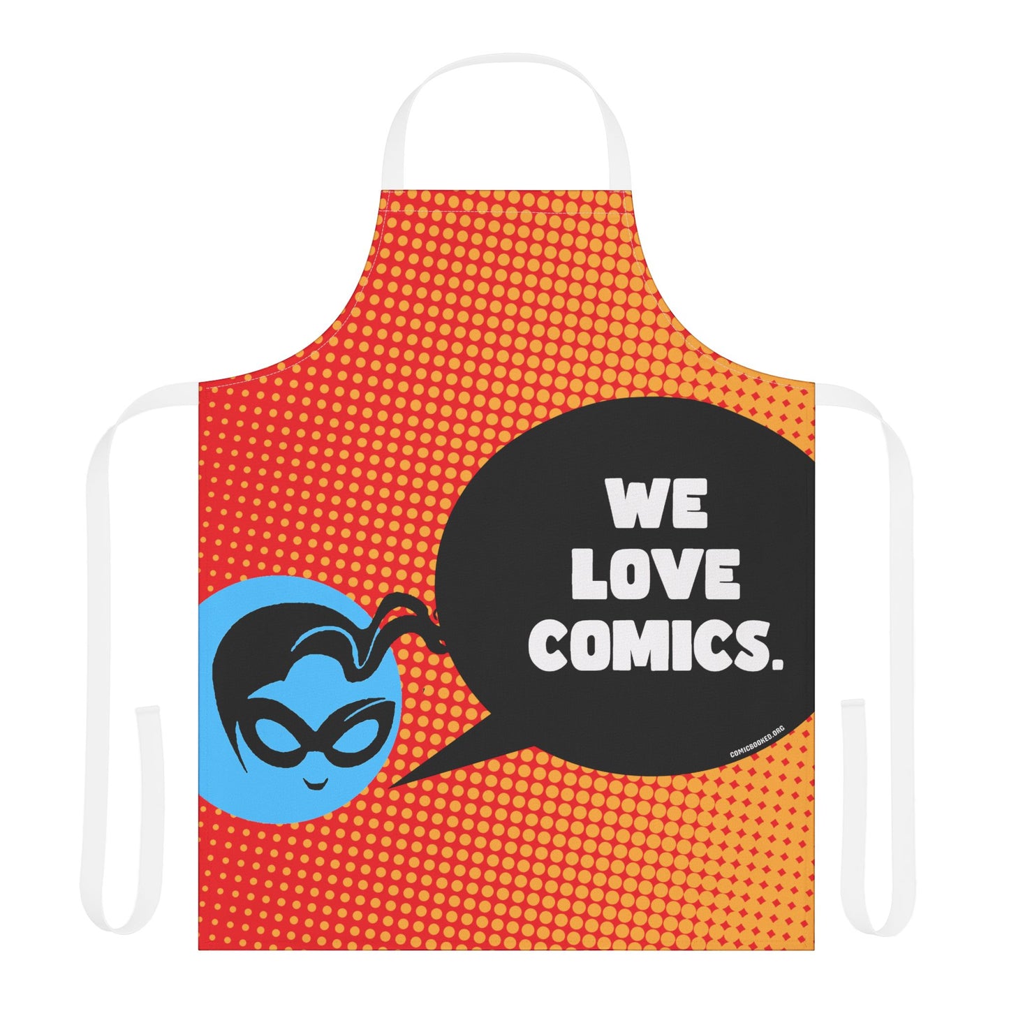 Masked Vigilante We Love Comics Orange Halftone ComicBooked! Apron