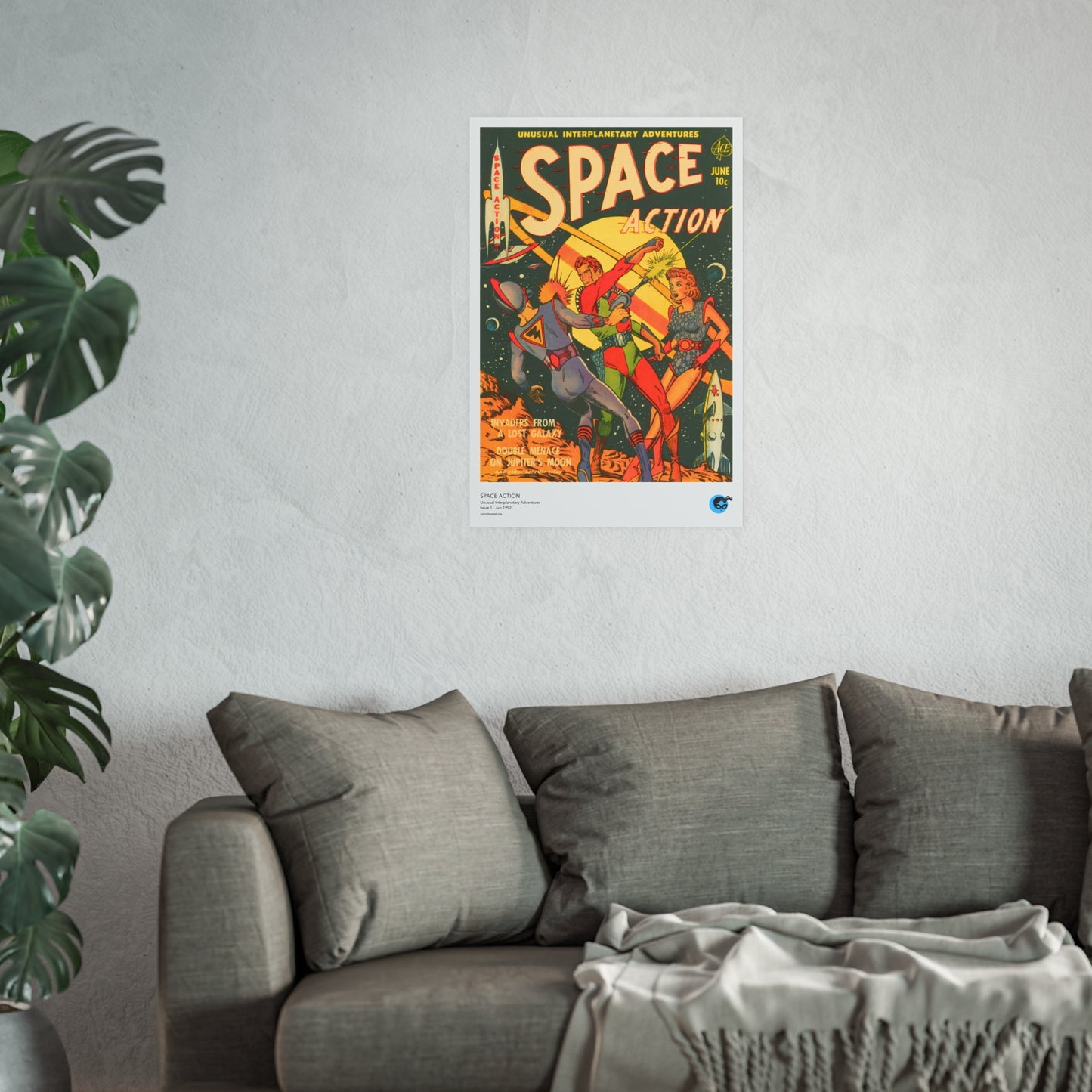 Space Action 1 Cover Golden Age Poster