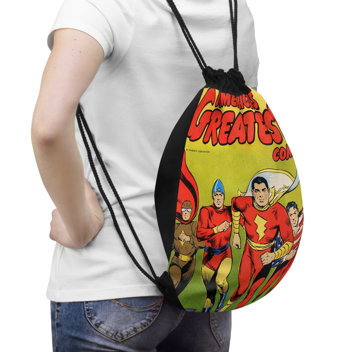 America's Greatest Comics 1 Golden Age Lined Drawstring Bag
