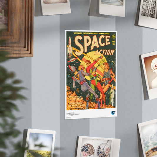 Space Action 1 Cover Golden Age Mini Print