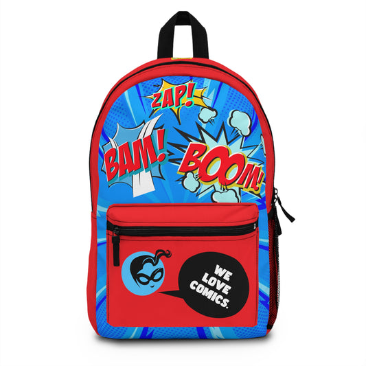 Red Masked Vigilante We Love Comics ComicBooked! Backpack
