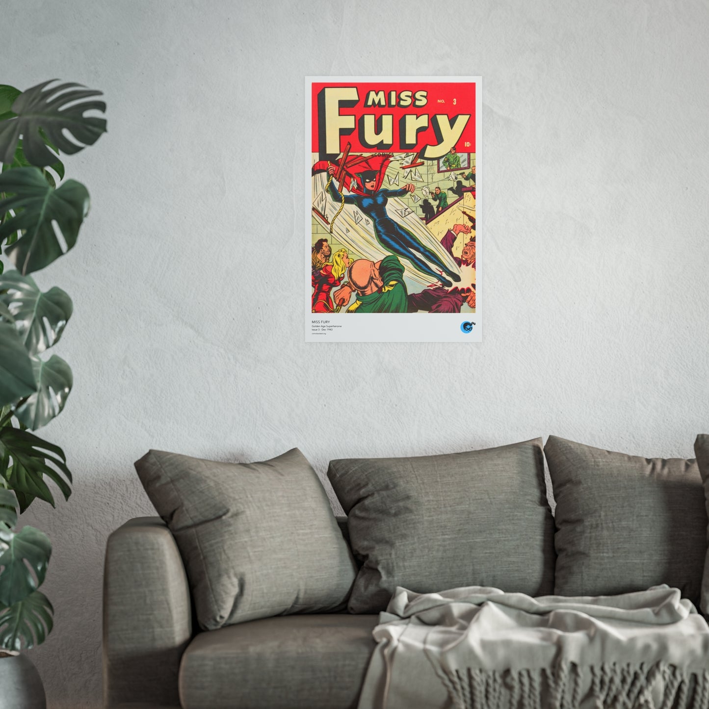 Miss Fury 3 Cover Golden Age Poster