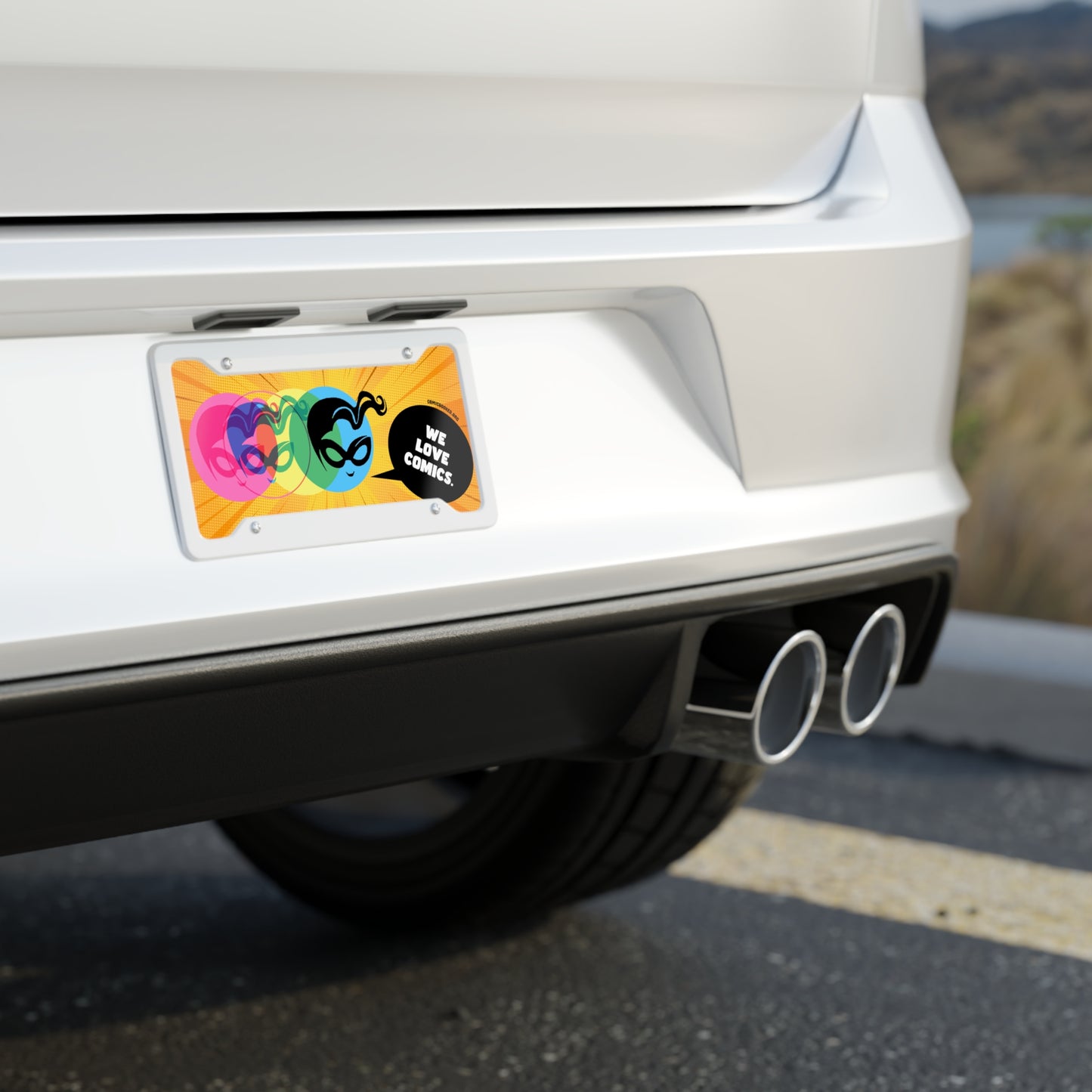 Orange Masked Vigilante We Love Comics ComicBooked! License Plate