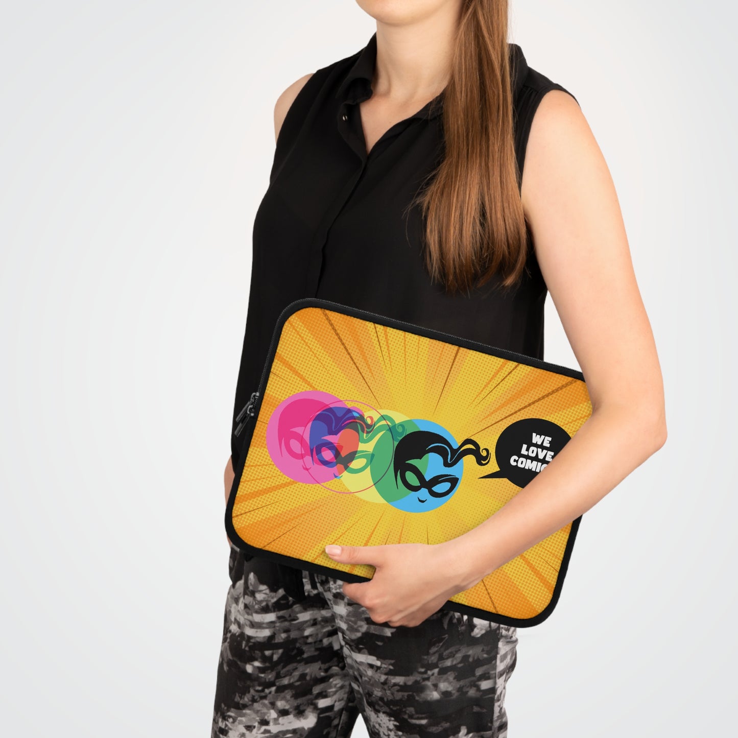 Orange Masked Vigilante We Love Comics ComicBooked! Laptop Sleeve