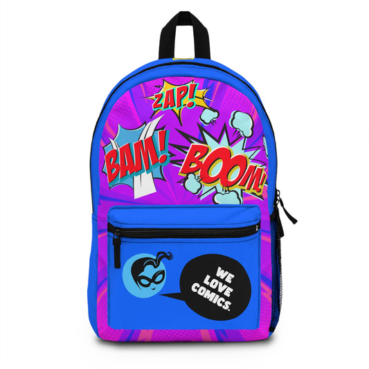 Blue Masked Vigilante We Love Comics ComicBooked! Backpack