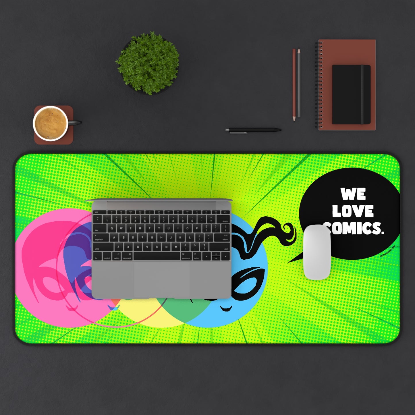 Green Masked Vigilante We Love Comics ComicBooked! Desk Mat