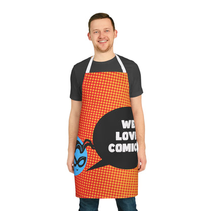 Masked Vigilante We Love Comics Orange Halftone ComicBooked! Apron