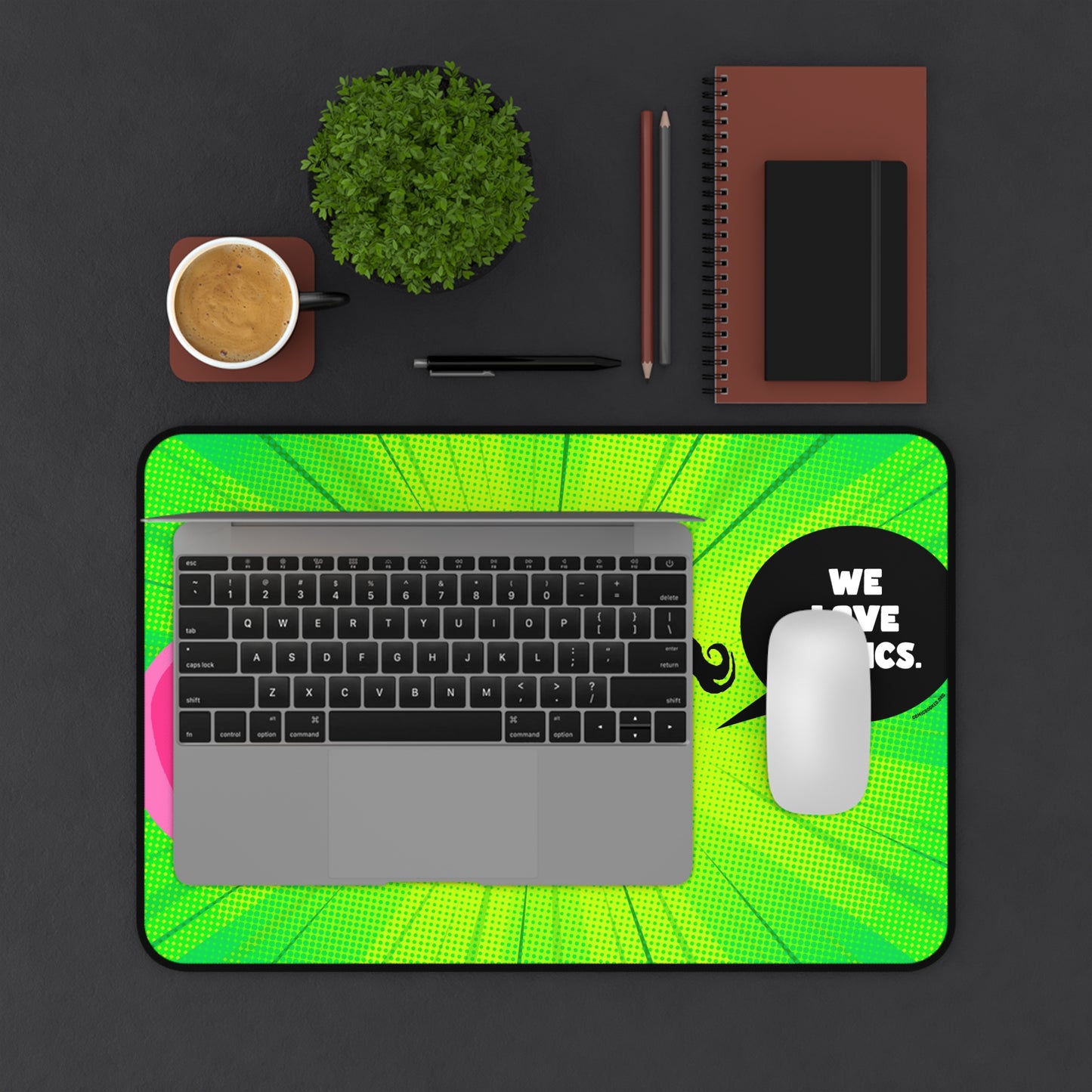 Green Masked Vigilante We Love Comics ComicBooked! Desk Mat