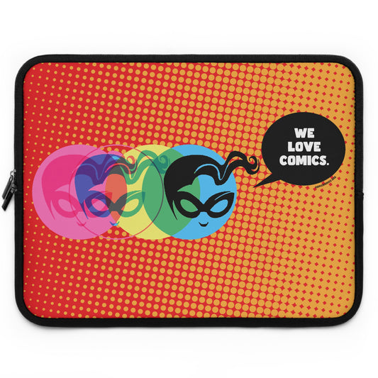 Orange Halftone Masked Vigilante We Love Comics ComicBooked! Laptop Sleeve