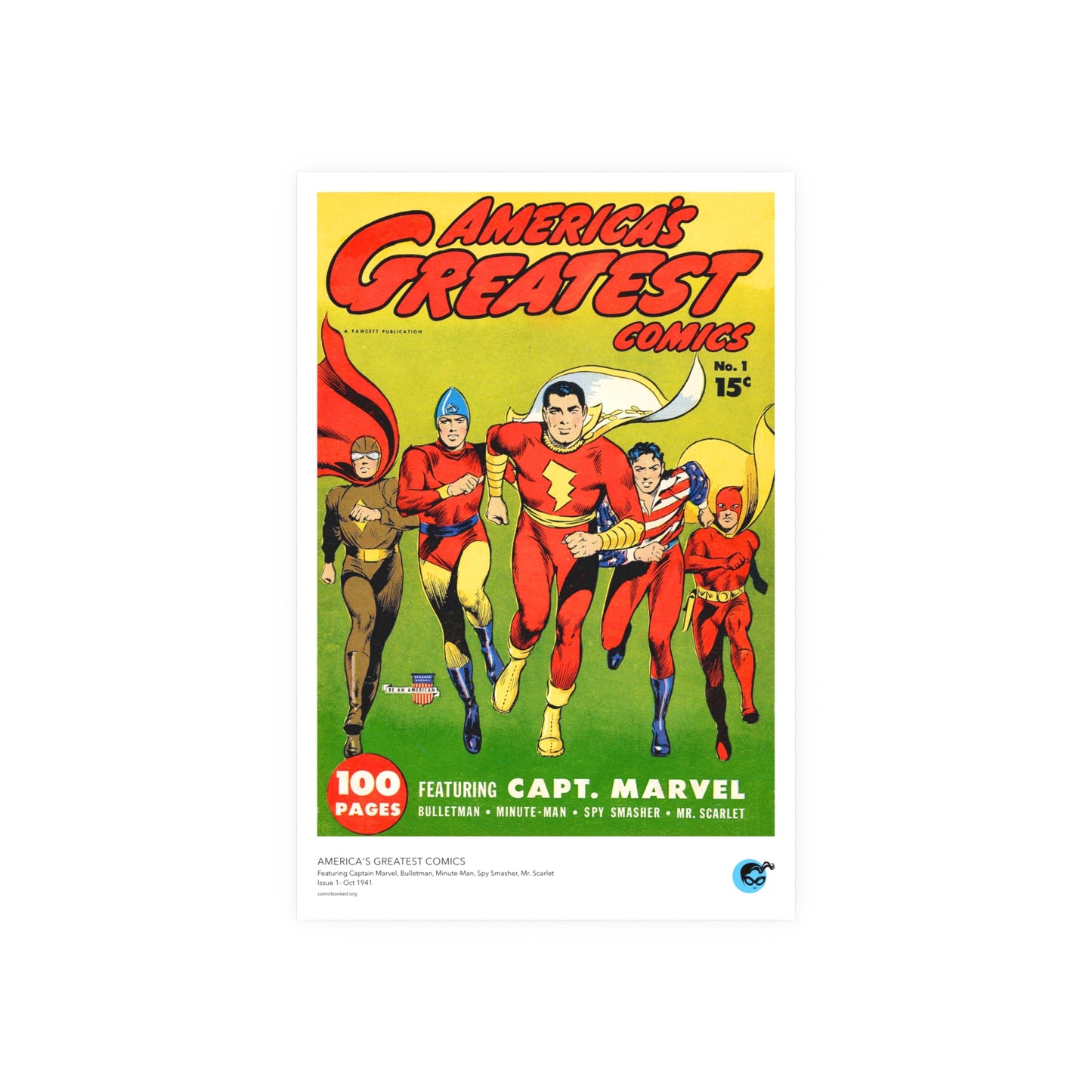 America's Greatest Comics 1 Cover Golden Age Poster