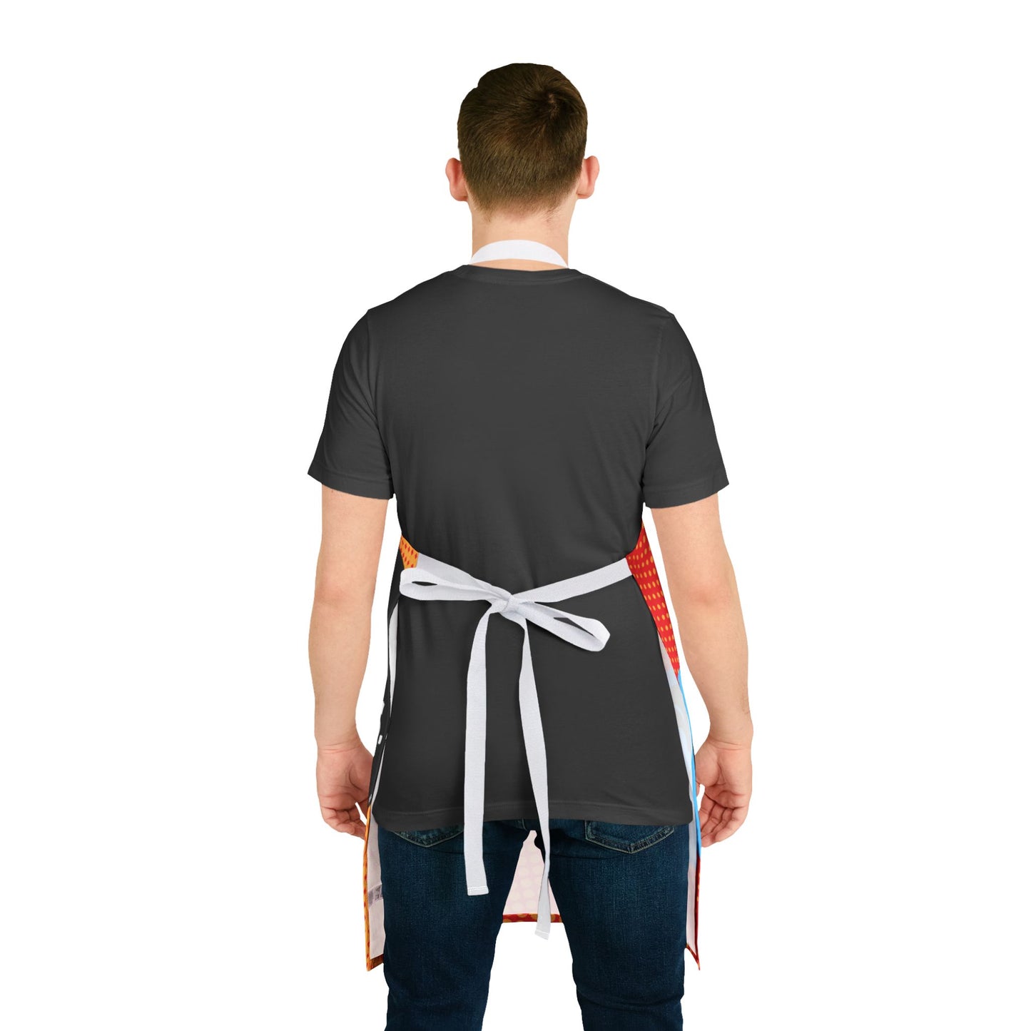 Masked Vigilante We Love Comics Orange Halftone ComicBooked! Apron