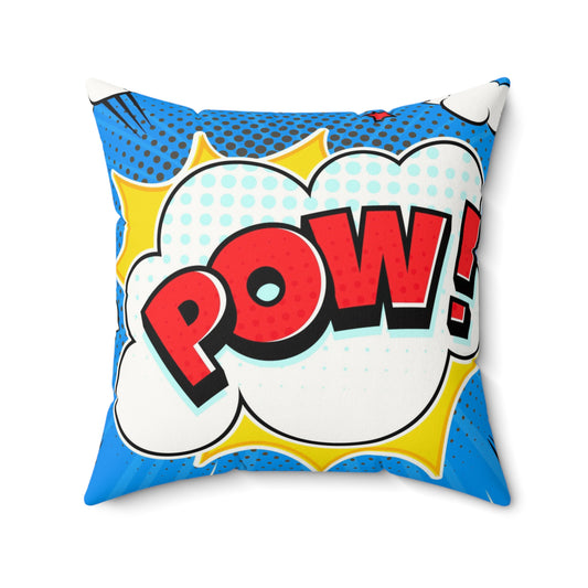 POW! Masked Vigilante We Love Comics ComicBooked! Faux Suede Square Pillow