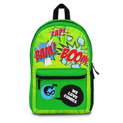 Green Masked Vigilante We Love Comics ComicBooked! Backpack