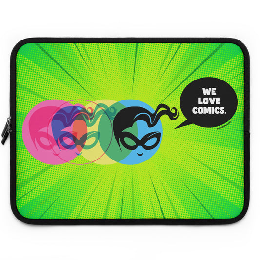 Green Masked Vigilante We Love Comics ComicBooked! Laptop Sleeve