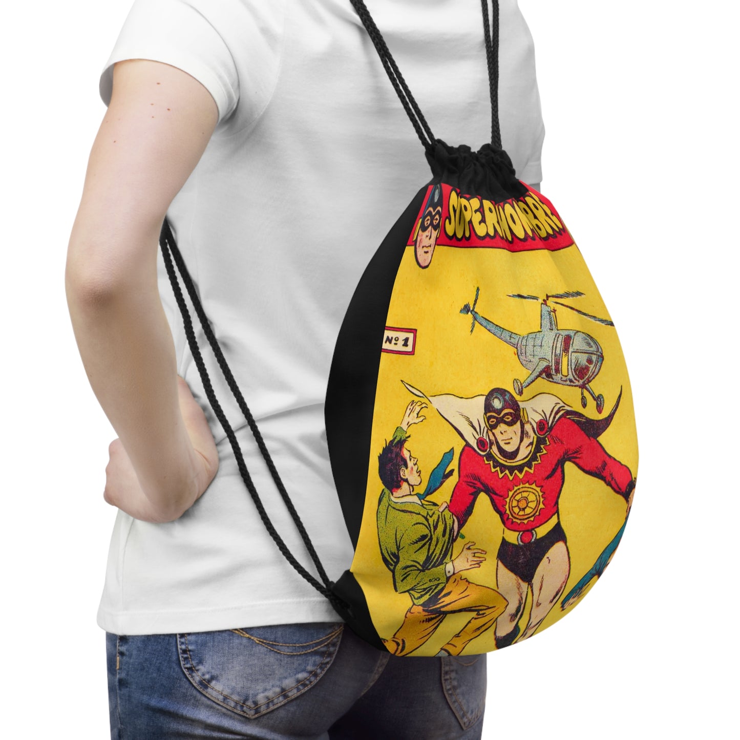 Superhombre 1 Golden Age Lined Drawstring Bag