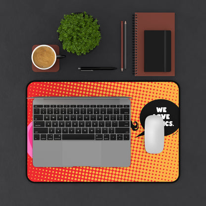 Orange Halftone Masked Vigilante We Love Comics ComicBooked! Desk Mat