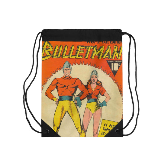 Bulletman 2 Cover Golden Age Lined Drawstring Bag