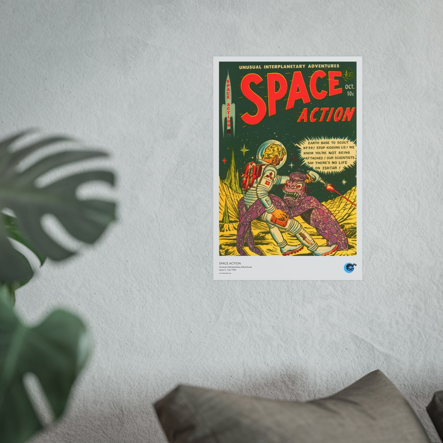 Space Action 3 Cover Golden Age Poster