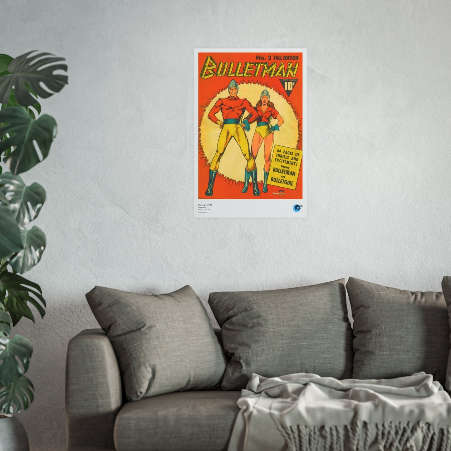 Bulletman 2 Cover Golden Age Poster